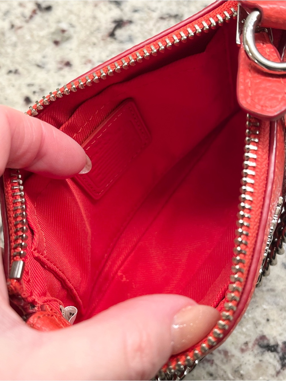 Coach Nolita Orange Pebbled Leather Wristlet/Mini Bag EUC - Picture 7 of 10